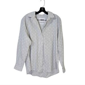 Grayson The Hero Button Up Gray Star Shirt Women's Large Long Sleeve